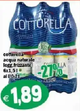 Il Castoro Supermercati Cottorella acqua naturale legg.frizzante offerta
