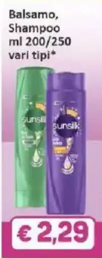 Paghi Poco Balsamo, Shampoo Sunsilk offerta