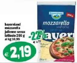 Il Castoro Supermercati bayernland mozzarella julienne senza lattosio offerta