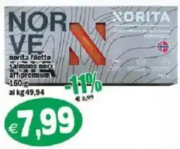 Il Castoro Supermercati Norita filetto salmone norvegese aff. premium offerta