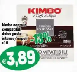 Il Castoro Supermercati Kimbo capsule compatibili dolce gusto intenso/napoli offerta