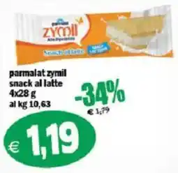 Il Castoro Supermercati Parmalat zymil snack al latte offerta