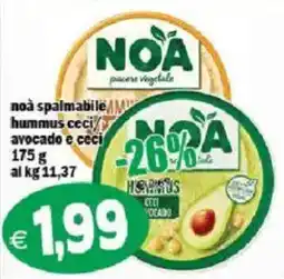 Il Castoro Supermercati Noa hummus ceci avocado e ceci offerta