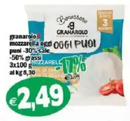 Il Castoro Supermercati Granarolo mozzarella oggi offerta