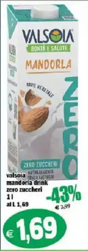 Il Castoro Supermercati valsioia mandorla drink zero zuccheri offerta