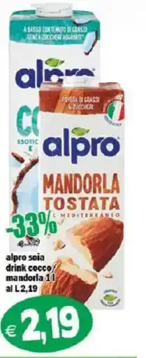 Il Castoro Supermercati alpro soia drink cocco mandorla offerta