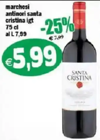 Il Castoro Supermercati Marchesi Antinori Santa Cristina IGT offerta