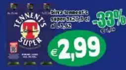 Il Castoro Supermercati Birra Tennent's Super offerta