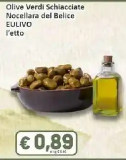 Paghi Poco Olive Verdi Schiacciate Nocellara del Belice EULIVO l'etto offerta