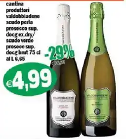 Il Castoro Supermercati Scudo perla prosecco sup. docg ex.dry / scudo verde prosecco sup. docg brut offerta