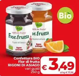Coop Radenza Rigoni di Asiago Confettura Bio Fior di Frutta offerta