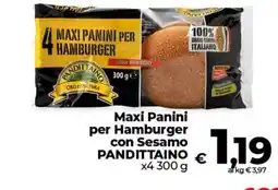 Coop Radenza Maxi Panini per Hamburger con Sesamo Pandittaino offerta
