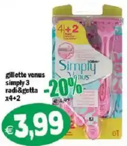 Il Castoro Supermercati gillette venus simply 3 radi&getta offerta