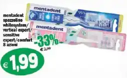 Il Castoro Supermercati mentadent spazzolino whitesystem/vertical expert/sensitive expert/comfort offerta