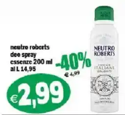 Il Castoro Supermercati Neutro Roberts deo spray essenze offerta