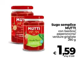 Coop Radenza Sugo semplice MUTTI con basilico offerta
