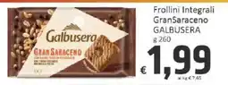 Paghi Poco Frollini Integrali Gran Saraceno Galbusera offerta