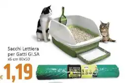 Paghi Poco Sacchi Lettiera per Gatti GI.SA offerta