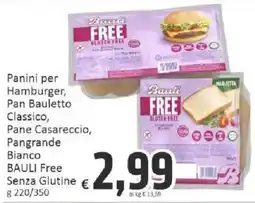 Paghi Poco Panini per Hamburger, Pan Bauletto Classico, Pane Casareccio, Pangrande Bianco BAULI Free Senza Glutine offerta
