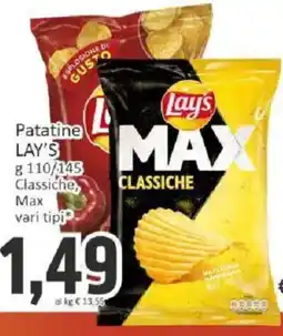 Paghi Poco Patatine Lay's Max Classiche offerta
