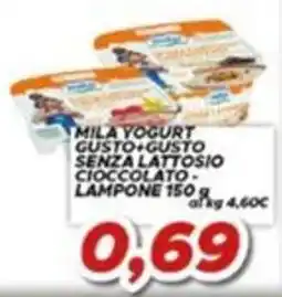 MA Supermercati Mila yogurt gusto+gusto senza lattosio cioccolato-lampone offerta
