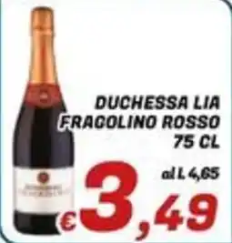 Idromarket Duchessa Lia Fragolino Rosso offerta