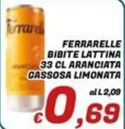 Idromarket Ferrarelle bibite lattina aranciata cassosa limonata offerta