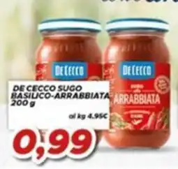 MA Supermercati De Cecco sugo basilico-arrabbiata offerta