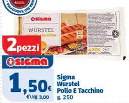 Ok Sigma Sigma Wurstel Pollo E Tacchino offerta
