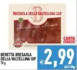 Supermercati Agorà Beretta bresaola della valtellina igp offerta