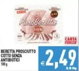Supermercati Agorà Beretta prosciutto cotto senza antibiotici offerta