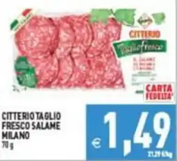 Supermercati Agorà Citterio taglio fresco salame milano offerta