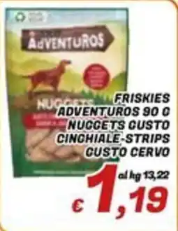 Idromarket Friskies Adventuros Nuggets Gusto Cinghiale-Strips Gusto Cervo offerta