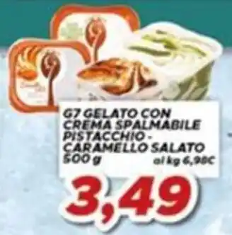 G7 gelato con crema spalmabile pistacchio - caramello salato