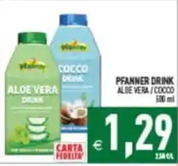 Supermercati Agorà Pfanner drink aloe vera / cocco offerta