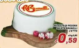 Idromarket Ricotta di pecora Salata Brunelli offerta