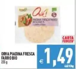 Supermercati Agorà Orva piadina fresca farro bio offerta