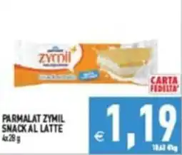 Supermercati Agorà Parmalat Zymil Snack al Latte offerta
