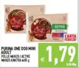 Supermercati Agorà Purina One Dog Mini Adult Pollo Manzo / Actime Manzo Anatra offerta