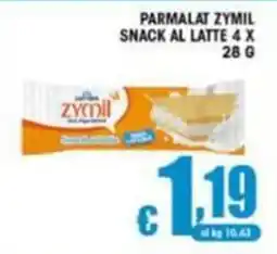 Sacoph Parmalat Zymil snack al latte offerta