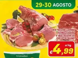 Idromarket Bistecche lombo suino c/osso e bistecche di collo di suino offerta