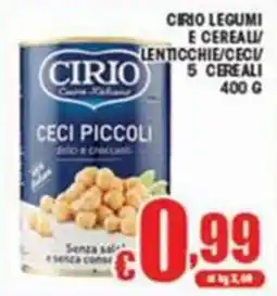 Sacoph Ceci piccoli Cirio offerta
