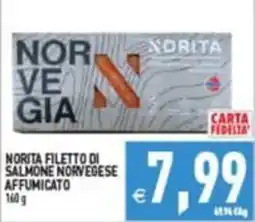 Supermercati Agorà Norita filetto di salmone norvegese affumicato offerta