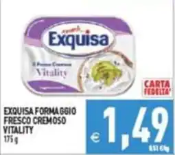 Supermercati Agorà Exquisa formaggio fresco cremoso vitality offerta