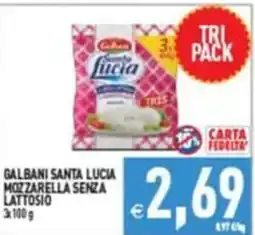 Supermercati Agorà Galbani Santa Lucia Mozzarella senza lattosio offerta