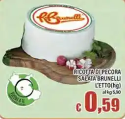 Top Supermercati Ricotta di pecora Salata Brunelli offerta