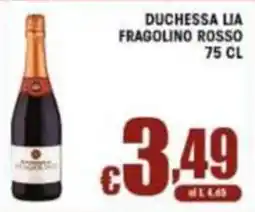 Sacoph Duchessa Lia Fragolino Rosso offerta