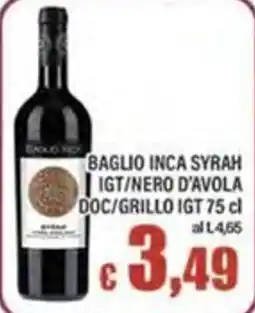 Top Supermercati Baglio Inca Syrah offerta