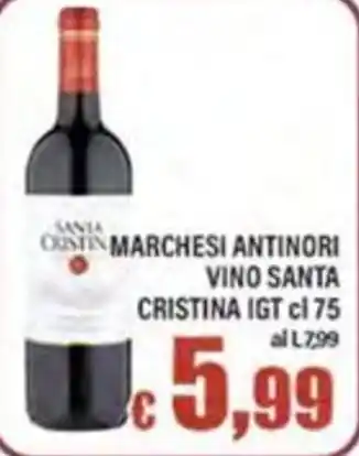 Top Supermercati Marchesi Antinori Vino Santa Cristina IGT offerta