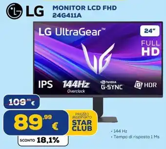 LG Monitor LCD FHD 24G411A